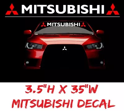 Mitsubishi Windshield Decal Car Turbo Sticker Banner Evolution Lancer Sport  313 • $12.99