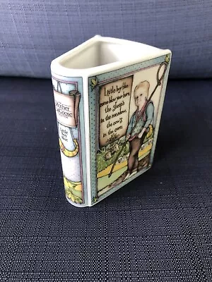 Enesco 1987 Ceramic Book Vase Little Boy Blue Mother Goose Nursery Rhymes Decor • $14.99