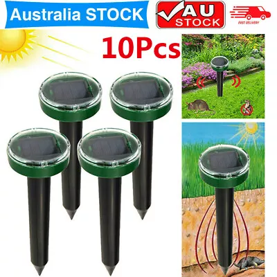 10X Ultrasonic Solar Cat Dog Repellent Fox Pest Scarer Deterrent Repeller Garden • $54.33