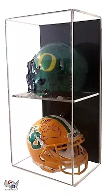 Acrylic Wall Mount Vertical Double Mini Helmet Display Case UV Protect GameDay • $44.85