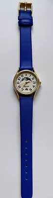 Vintage Waltham Diamond Moon Phase Date Leather Band Quartz Ladies  Rare  • £199