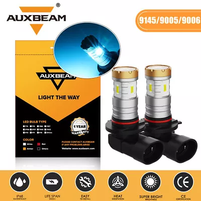 AUXBEAM Pair 9005 LED Fog Light Bulb Driving DRL 9145 H10 1200LM Ice Blue Vs HID • $25.99