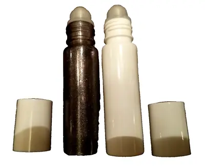 Roll On Bottles Glass 2 1 White & 1 Smoke Sparkle Glass 1/3 Oz W/white Caps NEW • $3.95