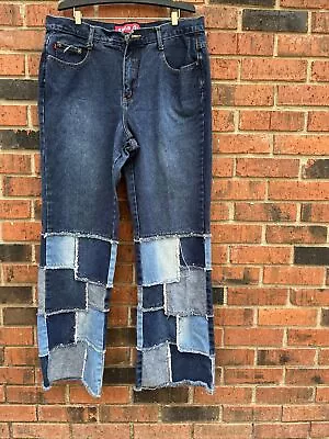 Womens 16 Zana Di Patchwork Jeans Flare 31  Inseam Y2K Vintage 1990s Boho Denim • $42