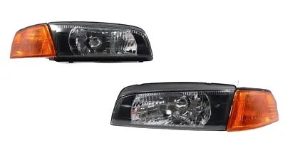 For 97 01 Mitsubishi Lancer EVO 4 JDM Black Headlights Lamps LH RH 97 98 99 00 • $209