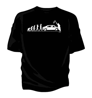 'Evolution Of Man' Chequered Flag T-shirt-  Classic Alfa Romeo 33 • £13.99