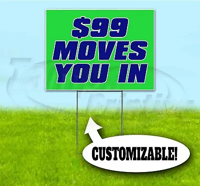 MOVE-IN SPECIALS CUSTOM PHONE 18x24 Yard Sign WITH STAKE Bandit USA MOVERS DEALS • $155.65