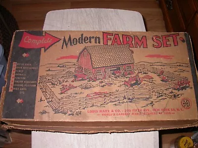 Vintage Marx Modern Farm Play Set Happitime W/Box AS IS - Incomplete For Parts • $75