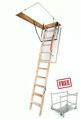 Optistep Timber Folding Loft Ladder Hatch 60 X 120cm H280cm With Loft Balustrade • £180