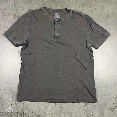 Vince Henley T Shirt Medium Gray Casual Cotton Comfort Short Sleeve Crewneck  • $19.99