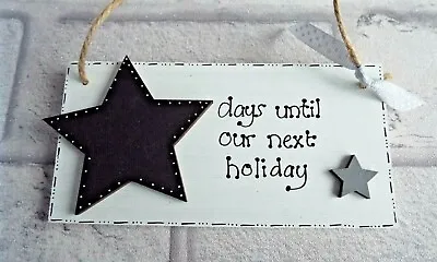 Chalkboard Countdown To Holiday Shabby Chic Fun Wooden Sign Gift ANY HOLIDAY • £5.99