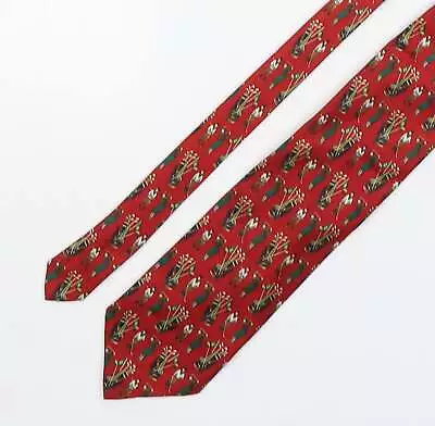 Marks And Spencer Mens Multicoloured Geometric Silk Pointed Tie One Size - Golf • £3.50