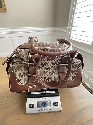 VTG Michael Kors Signature Jaquard Brown Satchel Shoulder Bag • $49