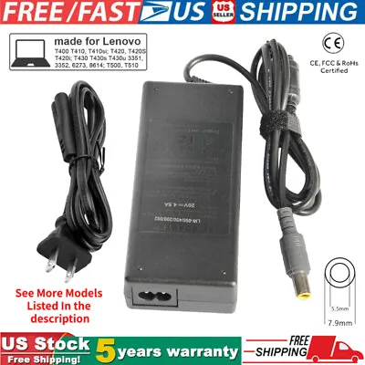 90W AC Power Charger Adapter For Lenovo Thinkpad T400 T410 T420 T510 T520 T60  • $9.99