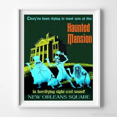 Disneyland Poster Haunted Mansion Attraction Disney World Decor UNFRAMED • $12.95