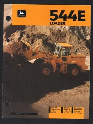 1990 John Deere  544E  Wheel Loader Shovel Brochure Leaflet • £6.50