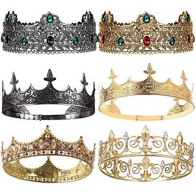 Regal King Crown For Men King Costumes Birthday Prince Crown For Boys Cosplay • $9.99