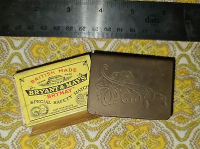 Brass Matchbox Holder With Box Of Matches Vintage Collectable • $18