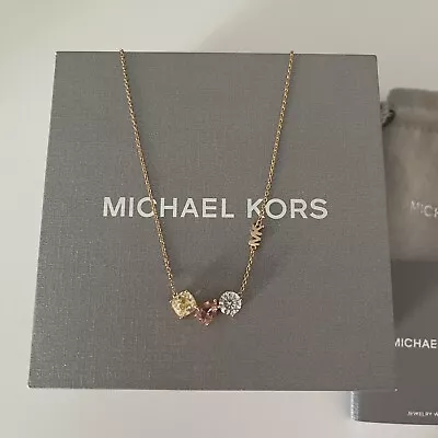 Michael Kors 14K Rose Gold-Plated Sterling Silver Cluster Necklace • £99