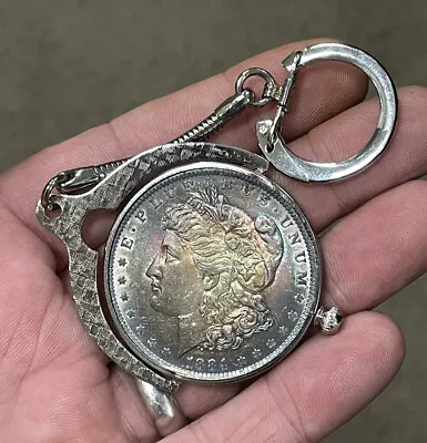 1884 O Morgan Silver Dollar Coin Key Chain Swivels • $99.99