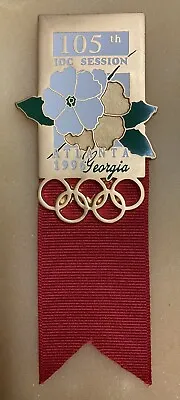 Atlanta 1996 105th IOC Olympic Session Badge Red Ribbon • $99.95