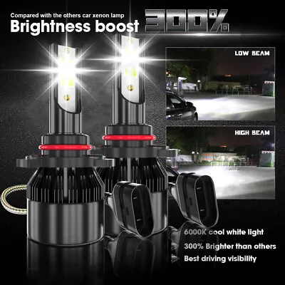 For Ford Edge 2011-2014 6000K 2pc 9012 COB LED Headlight High/Low Beam Bulbs Kit • $17.99