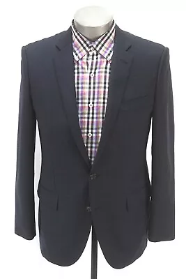 Mens Navy Blue Herringbone J CREW Ludlow Blazer Jacket Sport Suit Coat Wool 40 R • $59.99