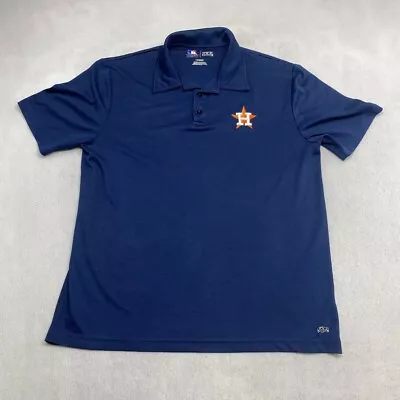 MLB Houston Astros Embroidered Collard Tee Thrifted Vintage Style Size XL • $3