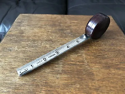 Vintage Retractable Imperial Tape Measure Approx 67 Inches Metal & Bakelite • £5