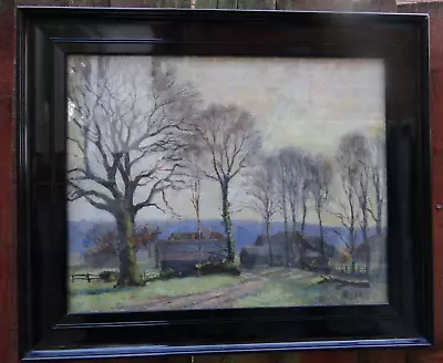 Unknown Antique Painting Oil/Mix Media On Board Landscape Framed Signed • £9.99