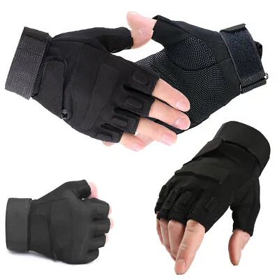 Tactical Military Half Finger Gloves Shooting Workout Fingerless Gloves For Mens • $10.89