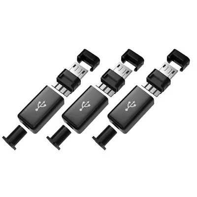 (3pcs) Micro USB Type B Male Plug Connector Kit With Plastic Covers • $4.70