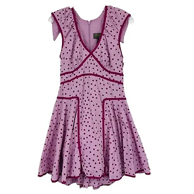 Zac Posen Target Sailor Dress Lavender Purple Polkadot Retro Pinup Juniors 11 • $20.99