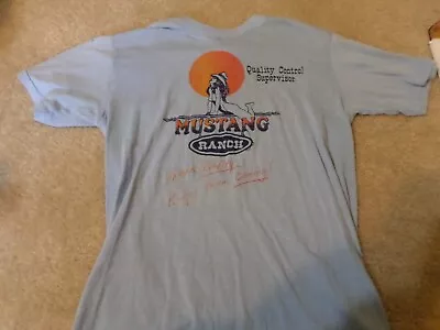 Vintage Mustang Ranch Brothel Quality Control Supervisor  Blue T-Shirt L • $39.95