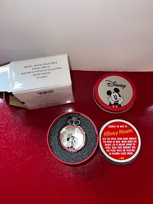 Vintage Avon 2007 Walt Disney Mickey Mouse Pocket Watch & Tin Running NIB • $25