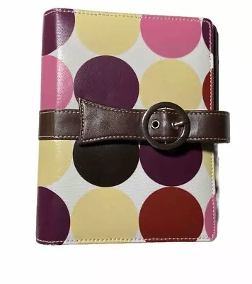 Franklin Covey Multicolor Circle Dots Floral Coated Canvas Planner Case 6 X 7.5” • $43