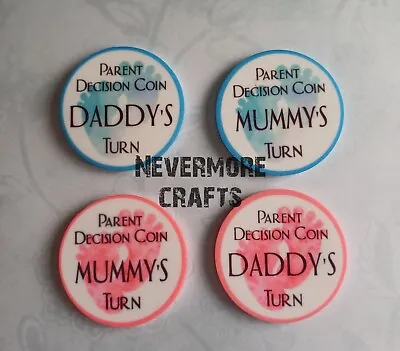 New Parent Decision Making Flip Coin Baby Shower Pregnancy Gift Mummy Daddy 5cm • £3.50