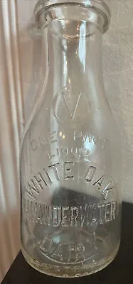 Vintage WHITE OAK DAIRY H Vanderwater Pint Milk Bottle Litchfield CT • $11.99