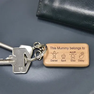Personalised Family Gifts For Mummy Nanny Kids Keyring Aunt Mothers Day Present • £6.95