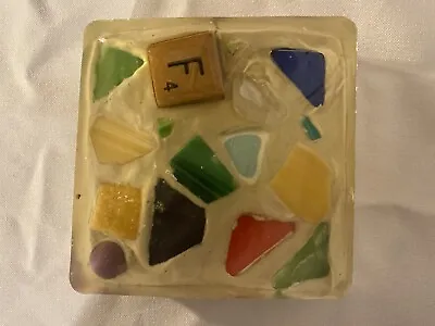 $0.99 • Buy Fused Art Glass Scrabble Coaster 