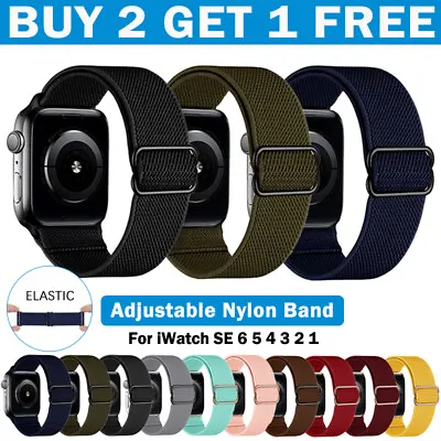 $7.69 • Buy For Apple Watch Band 7 6 5 4 SE Nylon Elastic IWatch Strap 45 44 42 41 40 38mm