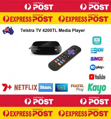 Telstra TV Powered By Roku 4K (Model No. 4200TL) YOUTUBE DISNEY+  STAN****** • $89