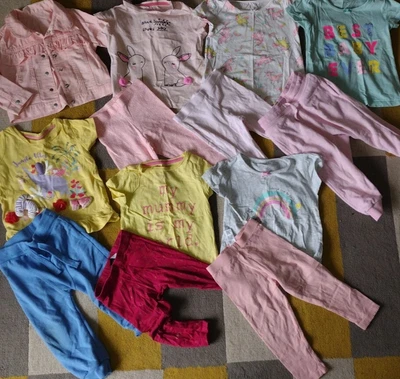 £0.99 • Buy Baby Girls Bundle Jacket,6 Tops & 6 Leggings 12-18 Months Very Good Condition 