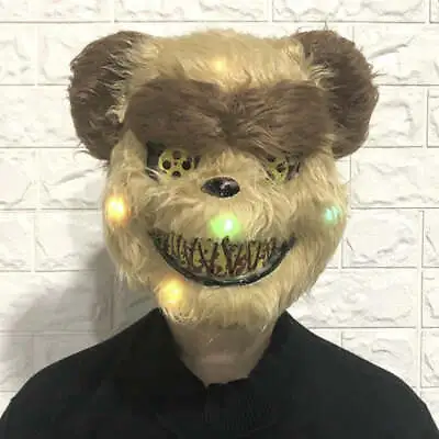 Halloween Mask Bloody Killer Rabbit Mask Teddy Bear Halloween Plush Cosplay Horr • £18.66