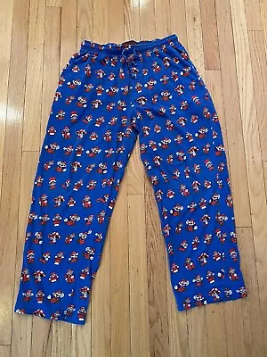 2004 Nintendo Super Mario Mushroom Pajama Lounge  Pants Size M Drawstring Waist • $27