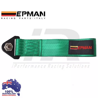$22.50 • Buy *GREEN* Universal Epman Tow Strap CAMS COMPLIANT Eye Hook Point Track Race JDM 