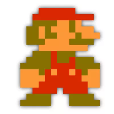 Super Mario Bros./ Mario Shaped 8-Bit Retro (Nintendo) Vinyl Decal Sticker • $12.99