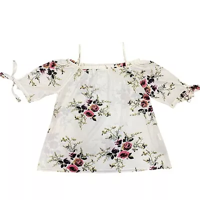 $17 • Buy Zaful Women’s Blouse Size 2X Floral Off Shoulders Light  Cottagecore Coastal