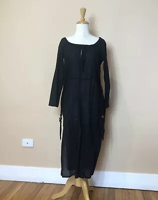 Tigerlily Black Cotton Kurta Dress | Size 8 | Long Sleeve | Beach Cover • $29.95