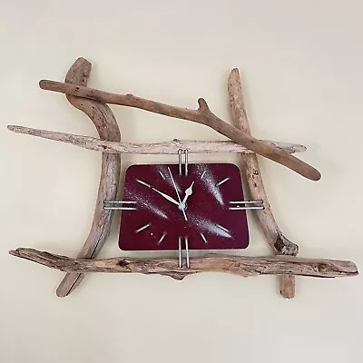 Driftwood Clock Wall Clock Rustic Clock Beach Shabby Chic  Comet Strike Decor • £75